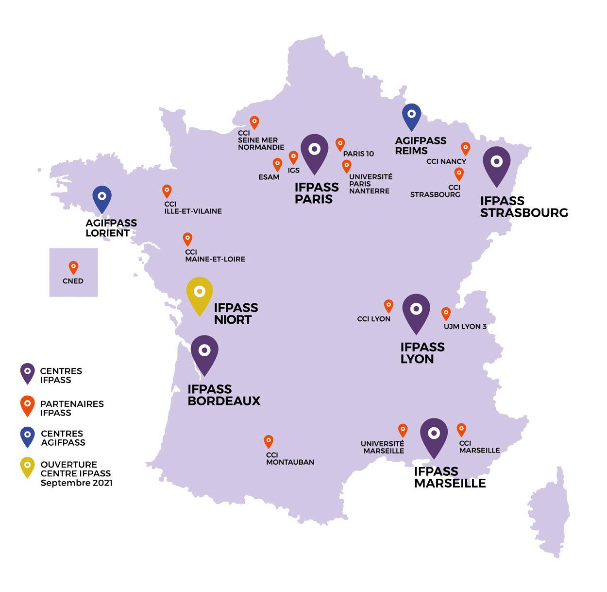 Implantations IFPASS en France